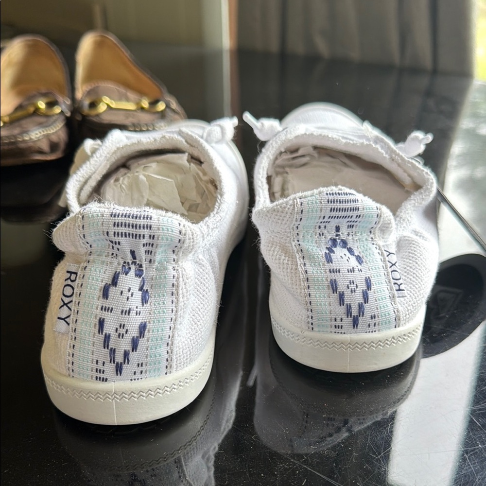 ROXY White Canvas SLIP-on Sneakers - Picture 6 of 7